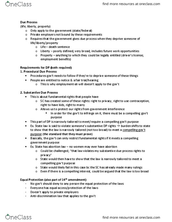 BMGT 380 Lecture Notes - Lecture 6: Rational Basis Review, Suspect Classification, Strict Scrutiny thumbnail