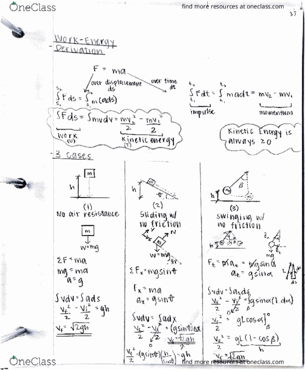 MEGR 3121 Lecture 16: Work Energy 1/2 thumbnail