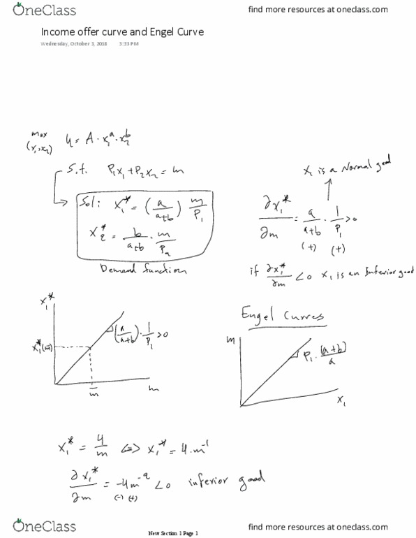 ECON 2GG3 Lecture Notes - Lecture 11: Engel Curve thumbnail