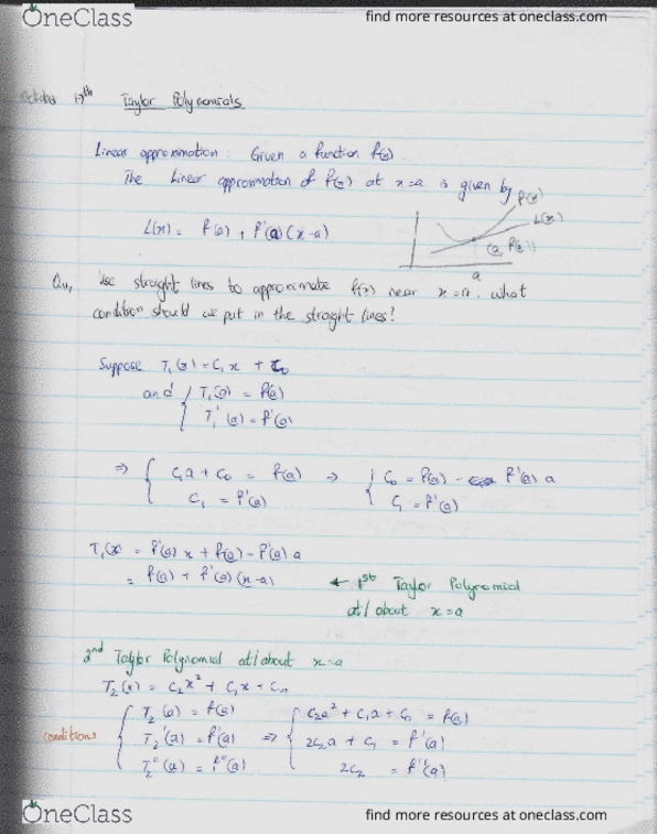 MATH100 Lecture 18: October 17th- Taylor Polynomial cover image