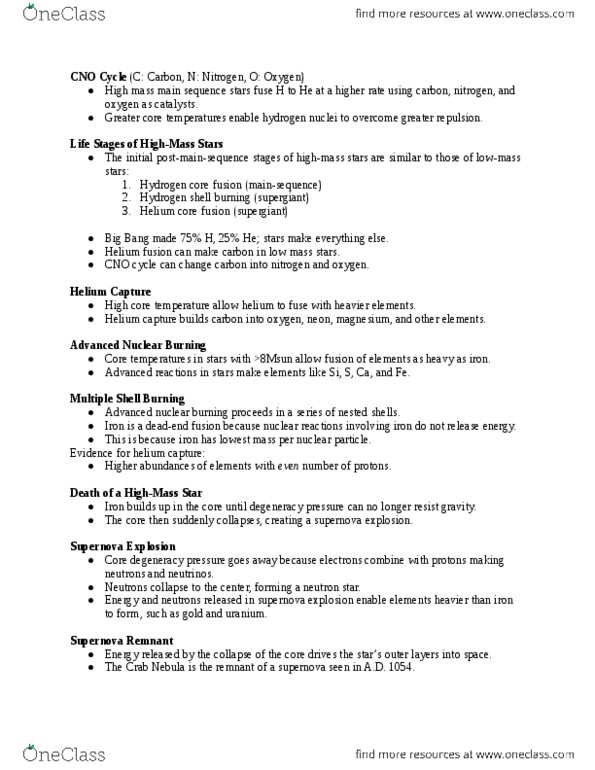 ASTRON 100 Lecture Notes - Binary Star, Planetary Nebula, Thermostat thumbnail