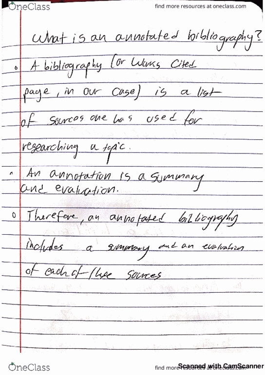 ENC 1102 Lecture 6: enc 1102 Annotated Bibliography Cont. thumbnail