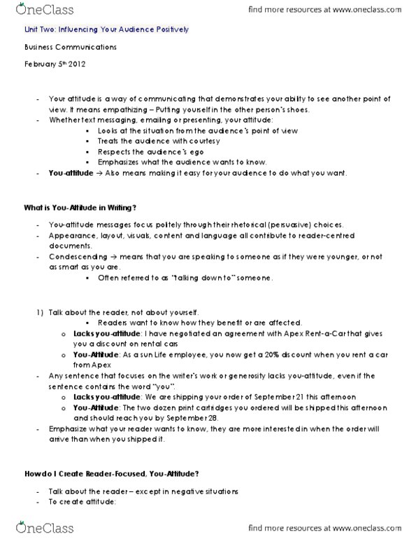 BUSI 1020U Chapter Notes -Clairtone thumbnail