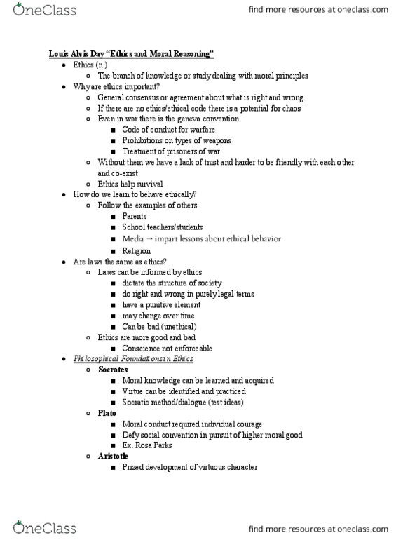 COMM 1000 Lecture Notes - Lecture 11: Institute For Operations Research And The Management Sciences, Bertrand Russell, Situational Ethics thumbnail