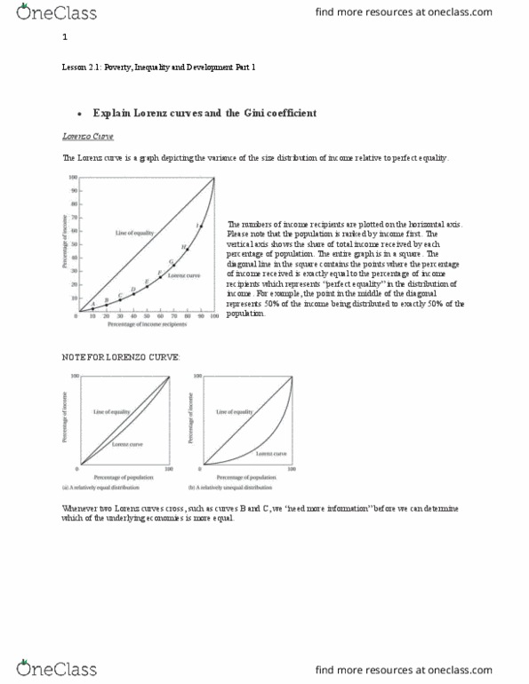 EC207 Lecture Notes - Lecture 5: Lorenz Curve, Gini Coefficient, Simon Kuznets thumbnail