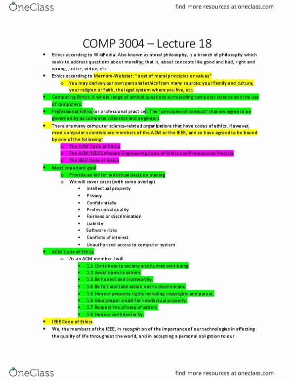 COMP 3004 Lecture Notes - Lecture 18: Atomic Energy Of Canada Limited, Pdp-11, Mim-104 Patriot thumbnail