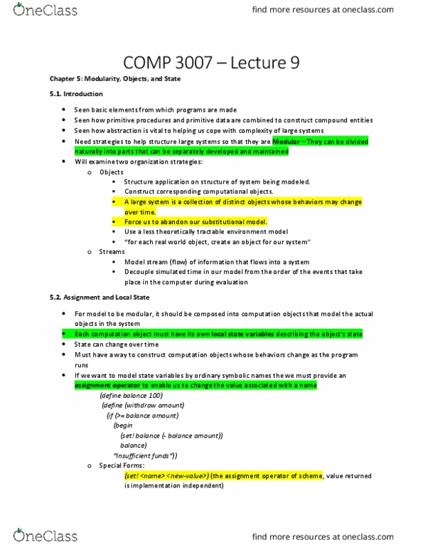 COMP 3007 Lecture Notes - Lecture 9: Substitution Model, Newline, Espn Inc. thumbnail