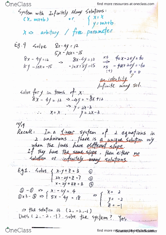 MATH-M 118 Lecture 27: Lecture-M118-System of three linear equations & Coefficient Matrix cover image