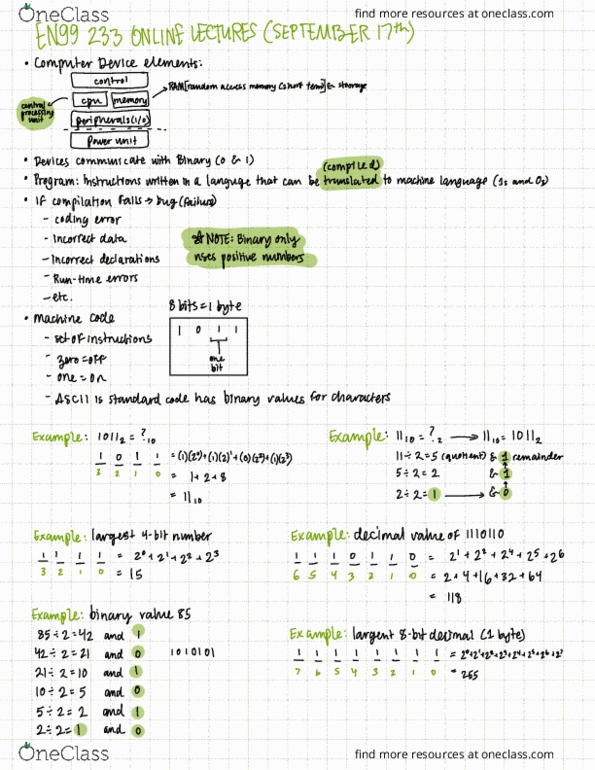 ENGG 233 Lecture Notes - Lecture 2: Obits, Parallelogram, Pseudocode thumbnail