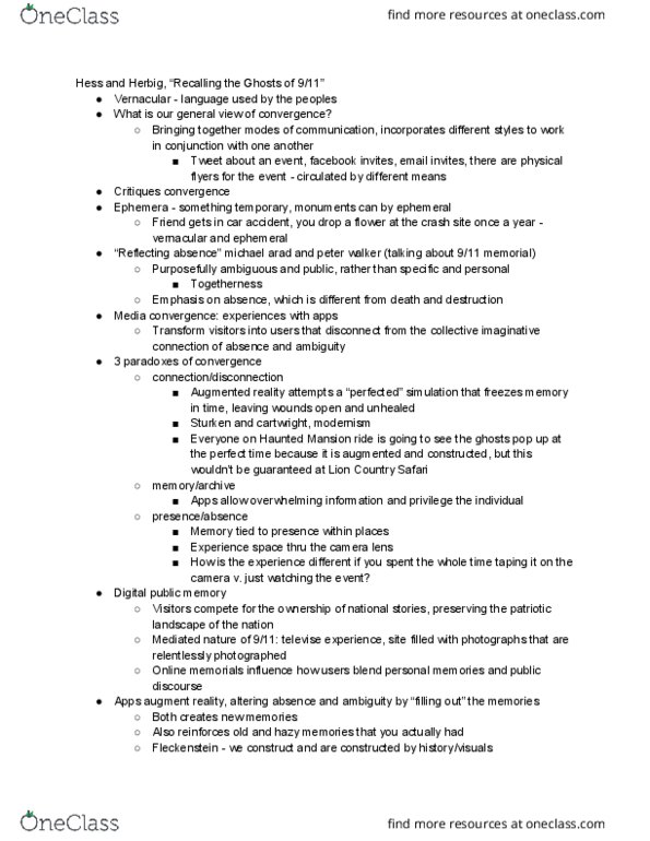 ENC-4218 Lecture Notes - Lecture 8: Lion Country Safari, Augmented Reality, Marshall Poe thumbnail