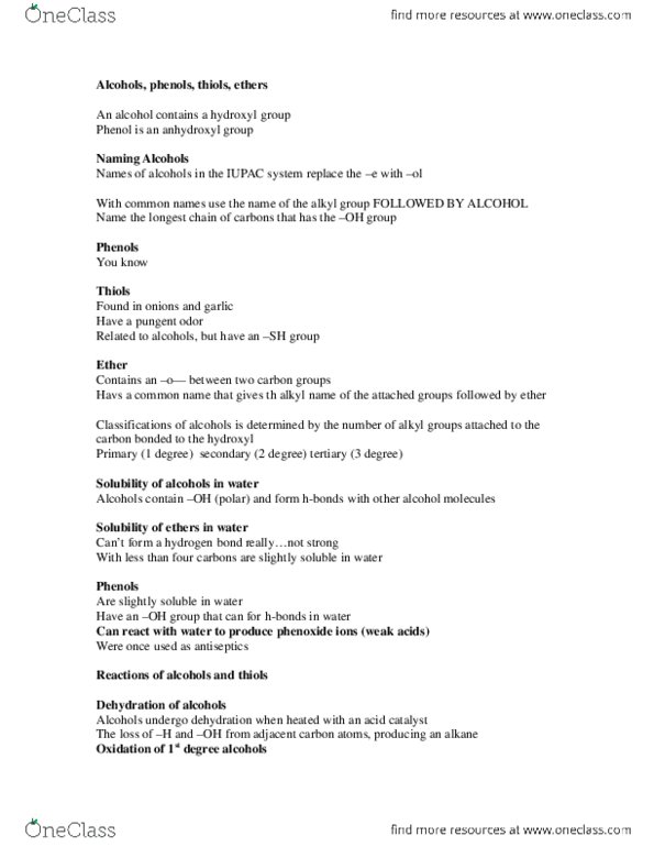 CHEM1161 Chapter Notes -Phenols thumbnail