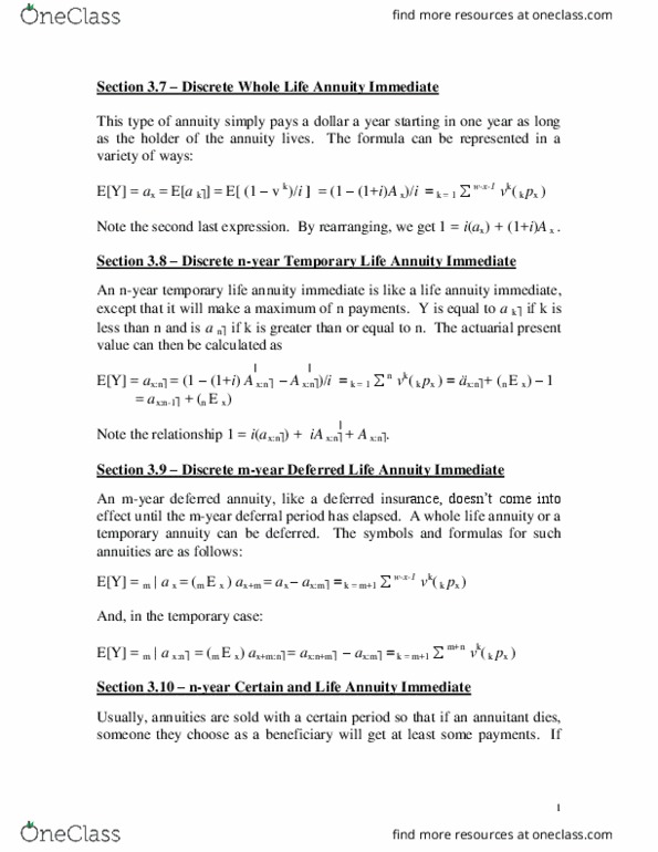 CISC 121 Lecture Notes - Lecture 1: Life Annuity thumbnail