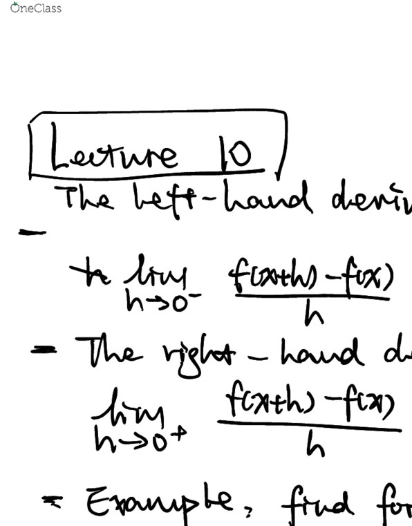 MAT 21A Lecture 10: some rules of derivatives cover image