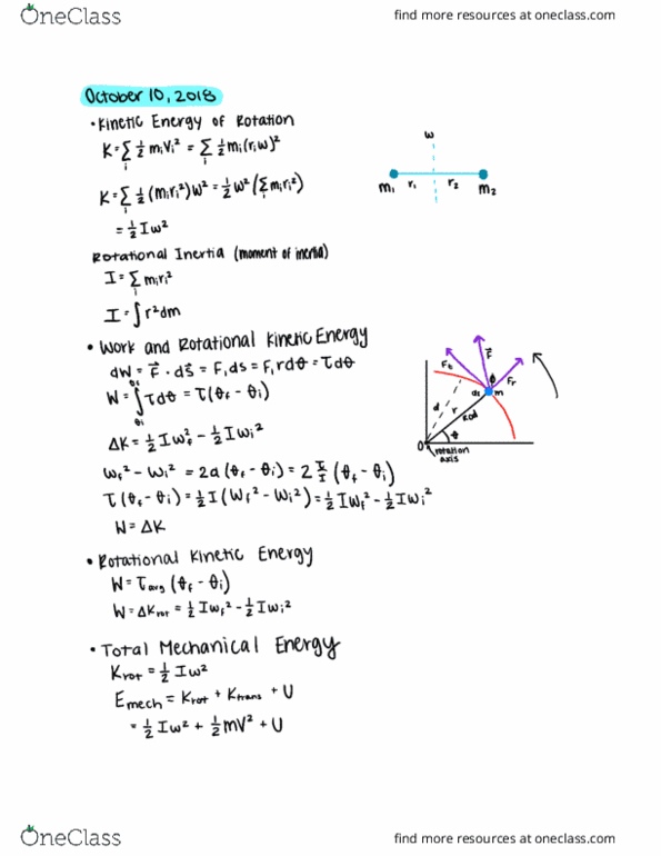 PHYSICS 1250 Lecture 23: Kinetic Energy of Rotation and Static Equilibrium cover image