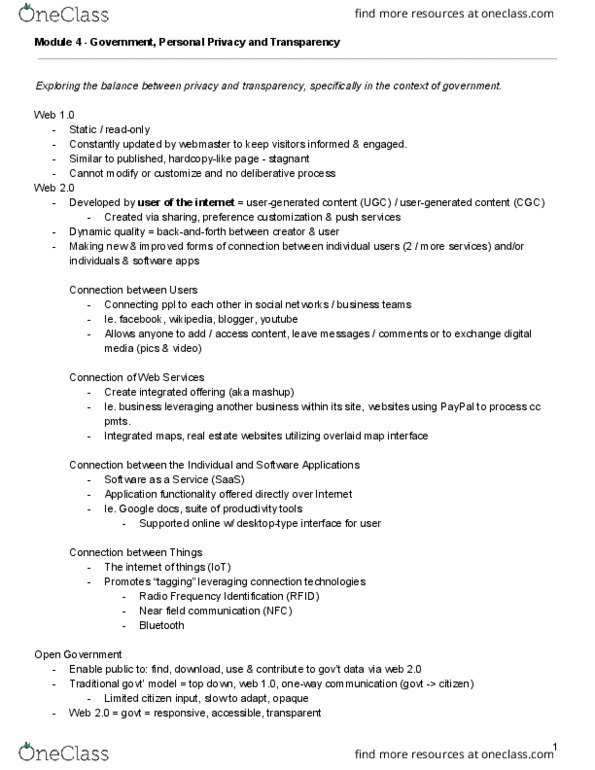 LAW 401 Lecture Notes - Lecture 4: Near Field Communication, Radio-Frequency Identification, Web 2.0 thumbnail