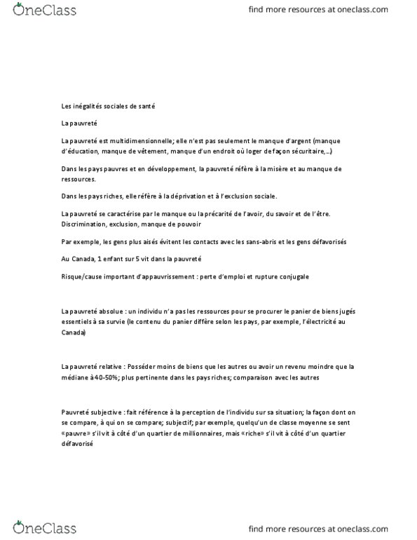 HSS 1501 Lecture Notes - Lecture 6: Lavoir, Survie, Regions Of France thumbnail