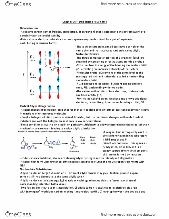CHEM 0320 Lecture Notes - Lecture 5: Allylic Rearrangement, Allyl Group, Molecular Orbital thumbnail