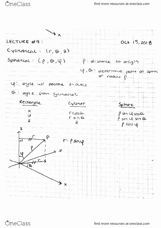 MAT 21D Lecture 9: TRIPLE INTEG. IN CYLINDRICAL & SPHERICAL COORDINATES cover image