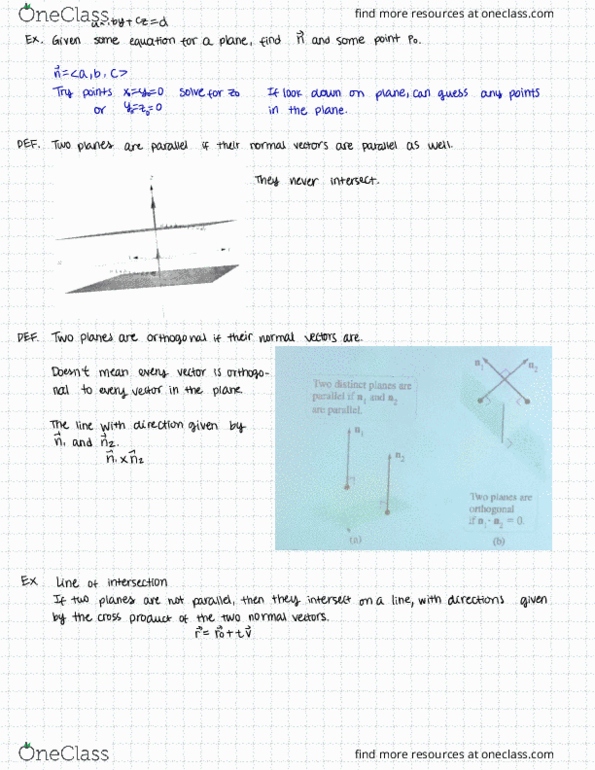 MTH 254 Lecture Notes - Lecture 10: Cross Product, Quadric, Quadratic Equation thumbnail