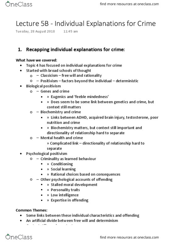 LAWS1110 Lecture Notes - Lecture 5: Acquired Brain Injury, Eugenics, John Bowlby thumbnail