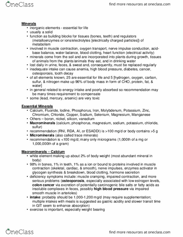 Kinesiology 3339A/B Lecture Notes - Lecture 24: Dental Caries, Bile Acid, Action Potential thumbnail