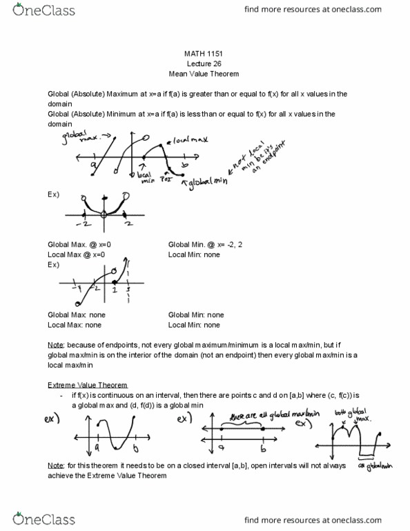 MATH 1151 Lecture Notes - Lecture 26: Minimax thumbnail
