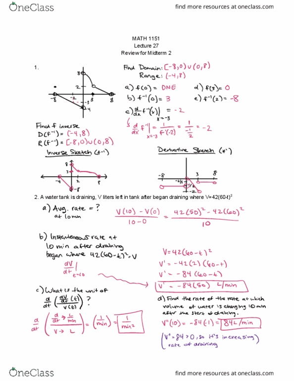 MATH 1151 Lecture Notes - Lecture 27: Horse Length cover image
