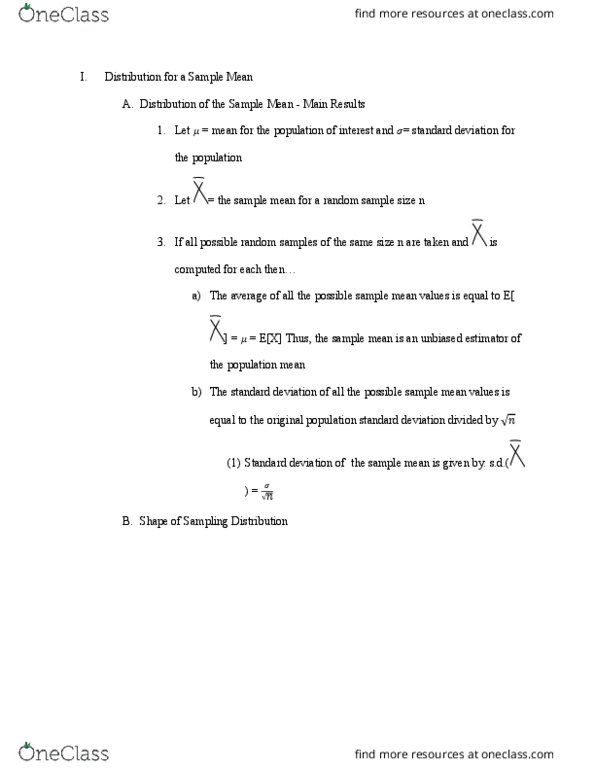 STATS 250 Lecture Notes - Lecture 21: Bias Of An Estimator, Standard Deviation, Sampling Distribution cover image