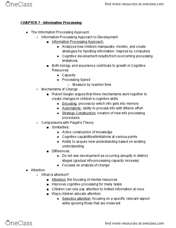PSYC 20651 Lecture Notes - Lecture 10: Cognitive Development, Automaticity, Orienting Response thumbnail