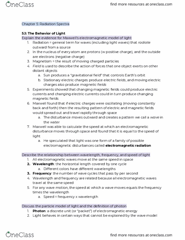 ASTR 101 Chapter Notes - Chapter 5: Dancemania Speed, Atomic Nucleus, Photon thumbnail