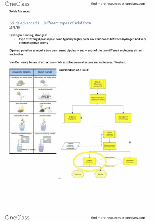 PCOL2605 Lecture Notes - Lecture 2: Hydrogen Bond, Electronegativity, Covalent Bond thumbnail