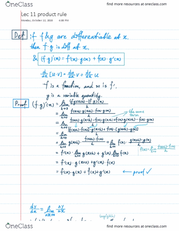 MAT 21A Lecture 12: derivatives 3 product rule cover image