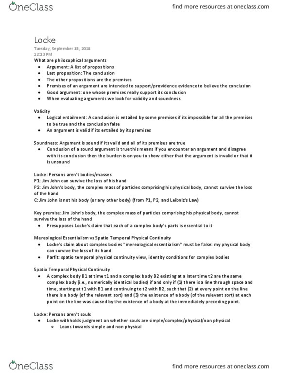 PHL240H1 Lecture Notes - Lecture 2: Personal Identity, Soundness, Relay Race thumbnail