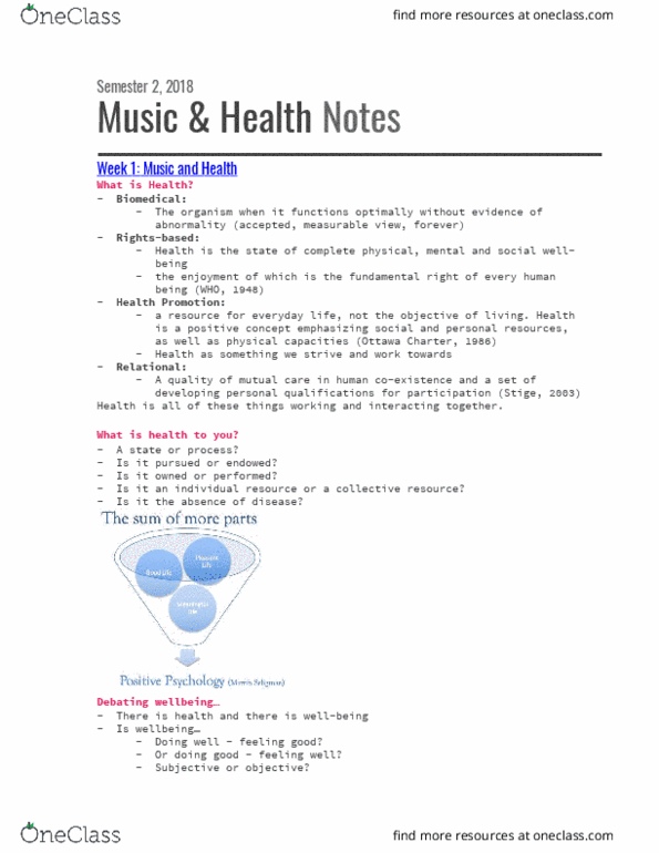 MUSI20150 Lecture Notes - Lecture 1: Ottawa Charter For Health Promotion, Earthbound, Christopher Small thumbnail