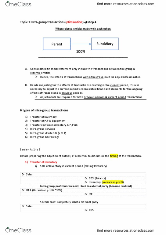 ACF2100 Lecture Notes - Lecture 7: Consolidated Financial Statement, Financial Statement, Interest Expense thumbnail