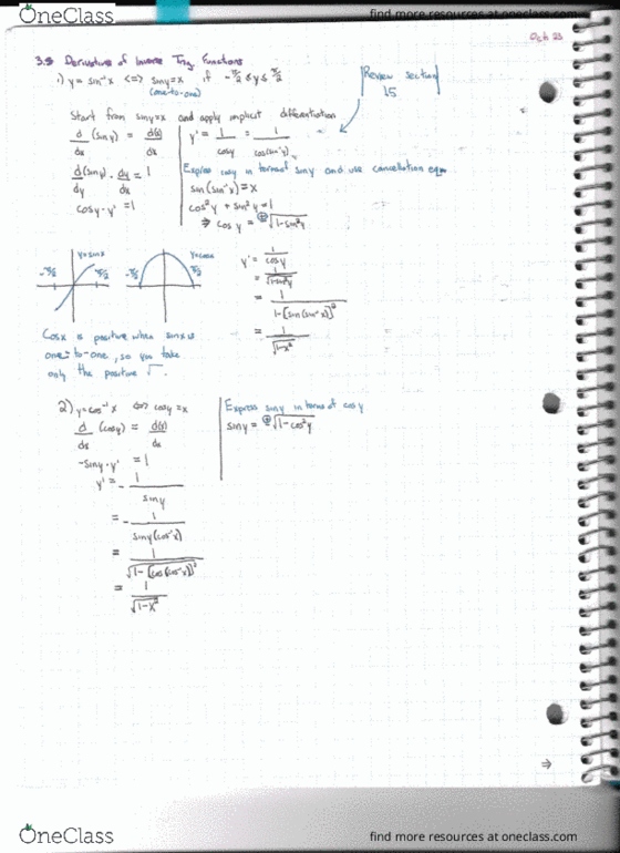 Calculus 1000A/B Lecture 27: Calculus Section 3.5 Trig. Derivatives cover image