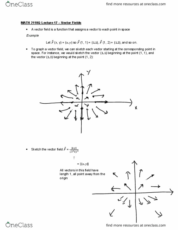 MATH 2110Q Lecture 17: MATH 2110Q Lecture 17 - Vector Fields cover image