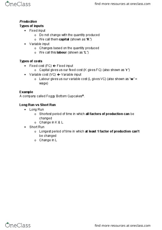 ECON 1011 Lecture Notes - Lecture 17: Fixed Cost, Variable Cost, Marginal Product thumbnail
