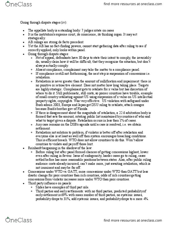 POLI 441 Lecture Notes - Lecture 19: World Trade Organization, General Agreement On Tariffs And Trade thumbnail