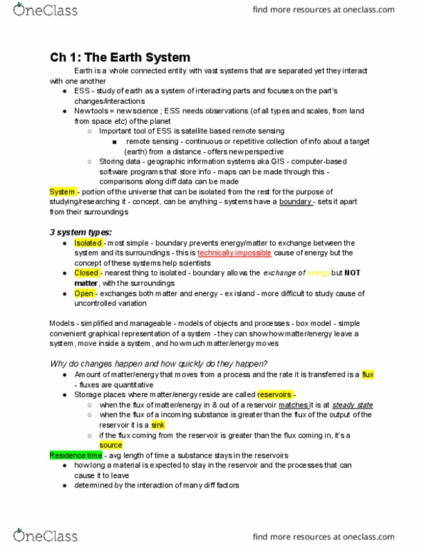 EARTHSS 1 Chapter Notes - Chapter 1: Css Box Model, Hydrosphere, Pedogenesis thumbnail