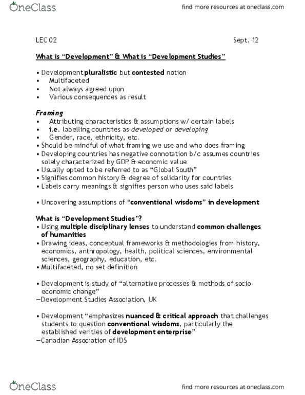 IDSA01H3 Lecture 2: What is “Development” & What is “Development Studies” thumbnail