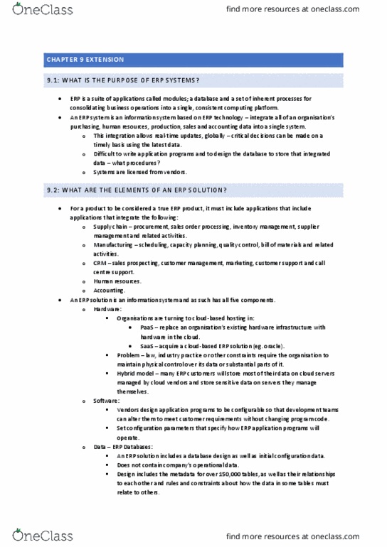 INFS1602 Lecture Notes - Lecture 9: Database Design, Application Software, Computing Platform thumbnail