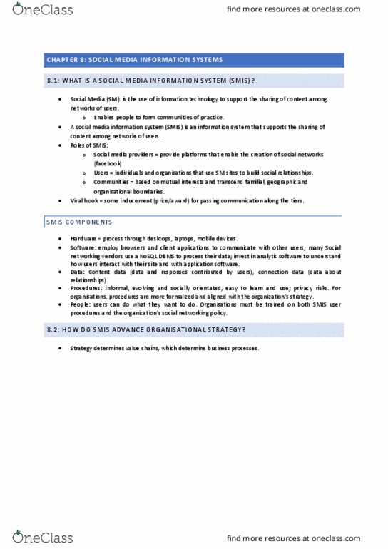 INFS1602 Lecture Notes - Lecture 8: Nosql, Application Software, Database thumbnail