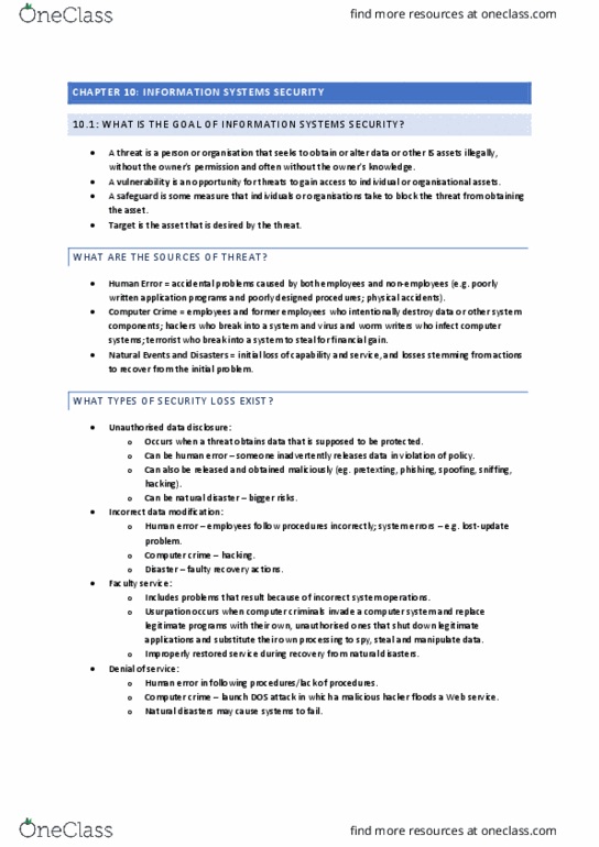 INFS1602 Lecture Notes - Lecture 10: Cybercrime, Natural Disaster, Web Service thumbnail