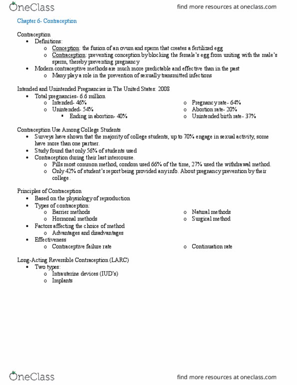FCSE 3120 Lecture Notes - Lecture 19: Sexually Transmitted Infection, Unintended Pregnancy, Coitus Interruptus thumbnail