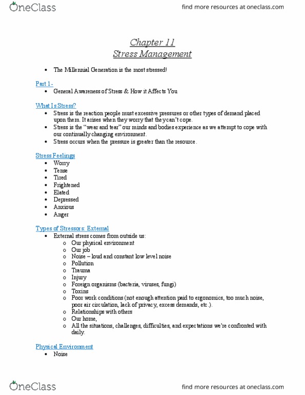 FCSE 3120 Chapter Notes - Chapter 27: Stress (Mechanics), Millennials, Caffeine thumbnail