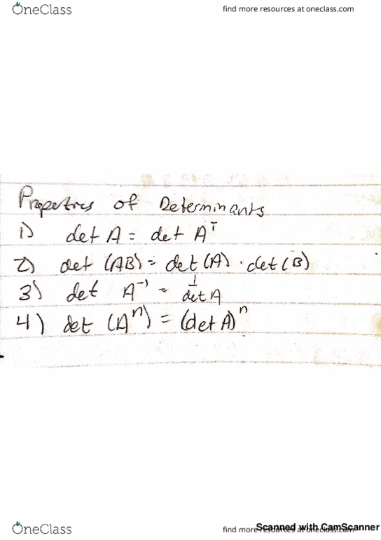 MAT 331 Lecture 18: 3.2 and 3.3 Properties of Determinants and A formula for the Inverse cover image