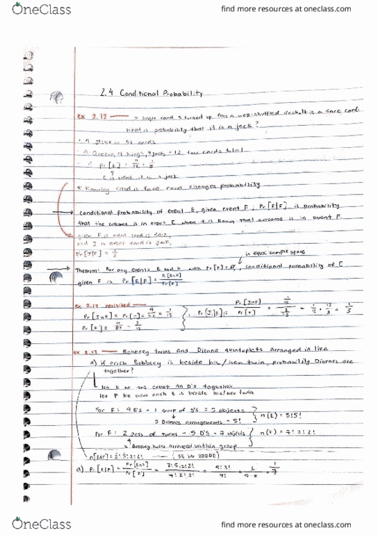 Mathematics 1228A/B Lecture Notes - Lecture 21: Conditional Probability cover image