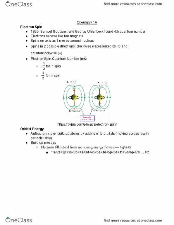 CHEM 1A Lecture 12: 40020-12- Electron Spin and Orbital Energy cover image