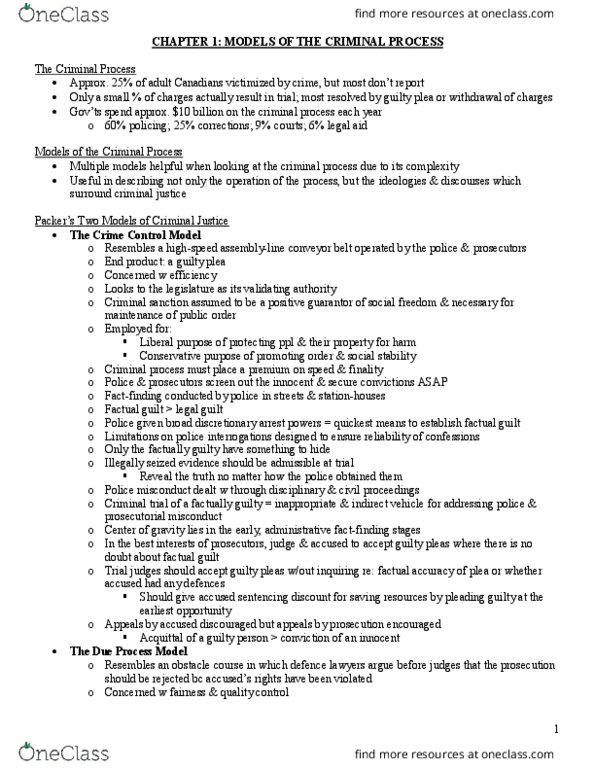 LAWS 3306 Chapter Notes - Chapter 1: Police Misconduct, Due Process, Negative And Positive Rights thumbnail